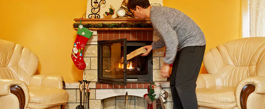 Rusted Metal Fireplace Restoration in La Presa, California